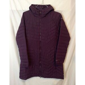 Columbia Jacket Womens XL Purple Plum Logo Zip Omni Heat Hooded Parka Trench